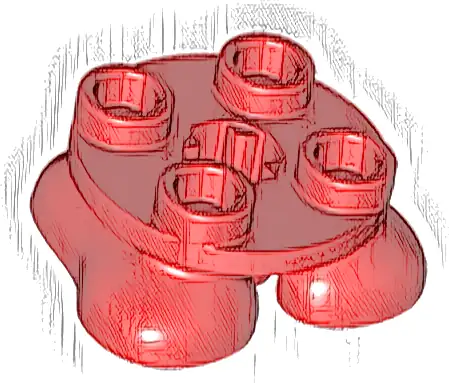 Legs with Plate Round 2 x 2 and Axle Hole - 2 Feet
