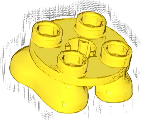 Legs with Plate Round 2 x 2 and Axle Hole - 2 Feet
