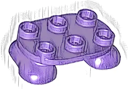 Legs with Plate Round 2 x 3 - 2 Feet