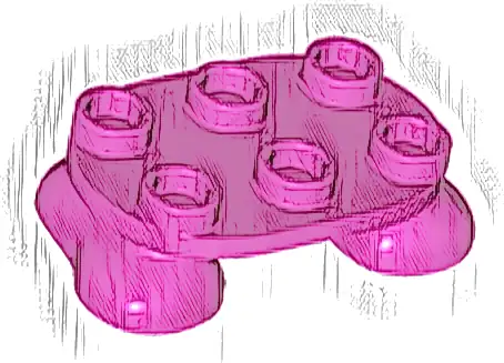 Legs with Plate Round 2 x 3 - 2 Feet