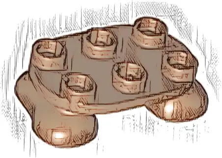 Legs with Plate Round 2 x 3 - 2 Feet