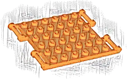 Plate, Modified 6 x 6 with 4 Bar Handles on Opposite Sides