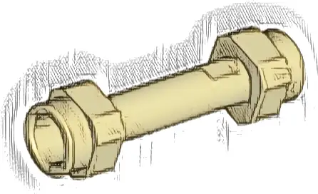 Minifigure, Weapon Hilt Smooth Extended