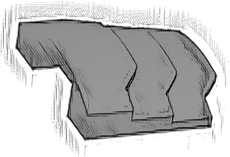 Wedge 4 x 3 Stepped No Studs