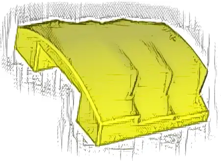 Wedge 4 x 3 Stepped No Studs