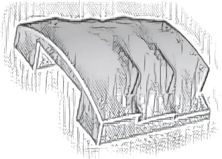 Wedge 4 x 3 Stepped No Studs