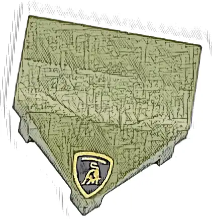 Wedge 2 x 2 x 2/3 Pointed with Lamborghini Logo Pattern