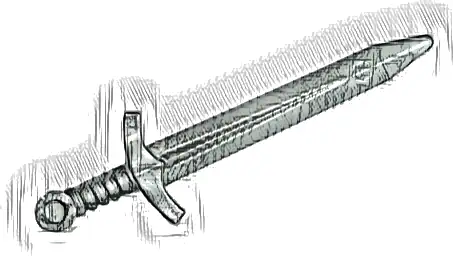 Minifigure, Weapon Sword, Greatsword Pointed with Upturned Crossguard