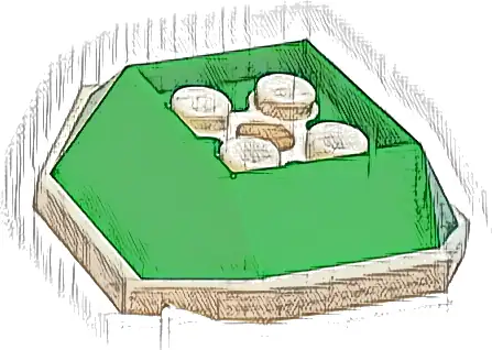 Shell with 4 Recessed Studs and Hole with Molded White Bottom Pattern