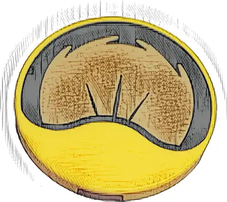 Tile, Round 3 x 3 with Black and Medium Nougat Inner Ear Pattern