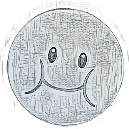 Tile, Round 3 x 3 with Black Eyes, Dark Bluish Gray Smile and Cheeks Pattern (Super Mario Lakitu Cloud Face)