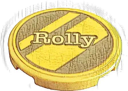 Tile, Round 3 x 3 with Gold Dalmatian Dog Tag with Diagonal Stripes and Bright Light Yellow 'Rolly' Pattern (Sticker) - Set 43269