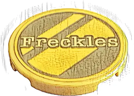 Tile, Round 3 x 3 with Gold Dalmatian Dog Tag with Diagonal Stripes and Bright Light Yellow 'Freckles' Pattern (Sticker) - Set 43269