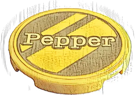 Tile, Round 3 x 3 with Gold Dalmatian Dog Tag with Diagonal Stripes and Bright Light Yellow 'Pepper' Pattern (Sticker) - Set 43269