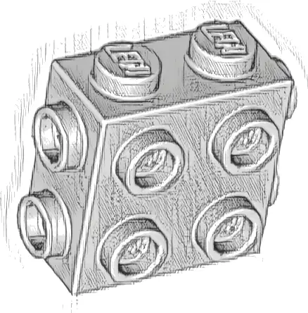 Brick, Modified 1 x 2 x 1 2/3 with Studs on Side and Ends