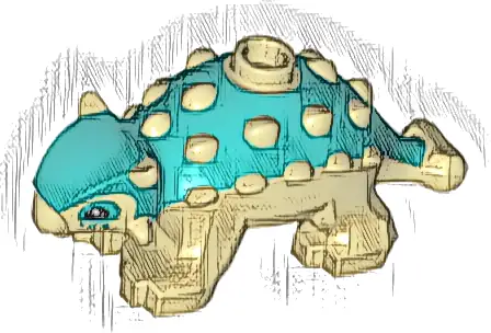 Dinosaur Ankylosaurus Baby with Dark Turquoise Back and Black Eyes Pattern (Jurassic World Bumpy)