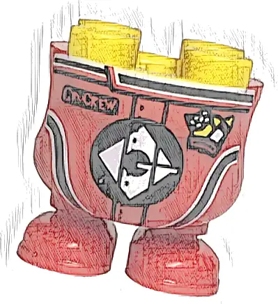 Lower Body, Rounded, Short Legs with Molded Red Racing Suit and Shoes and Printed Black Panels and Stripes with 'GruCrew', Gru and Pit Stop Logo with Flag Pattern