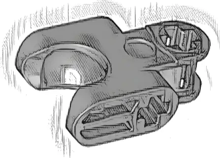 Technic, Axle Connector 2 x 3 with Ball Joint Socket - Closed Sides, Straight Forks with Closed Axle Holes