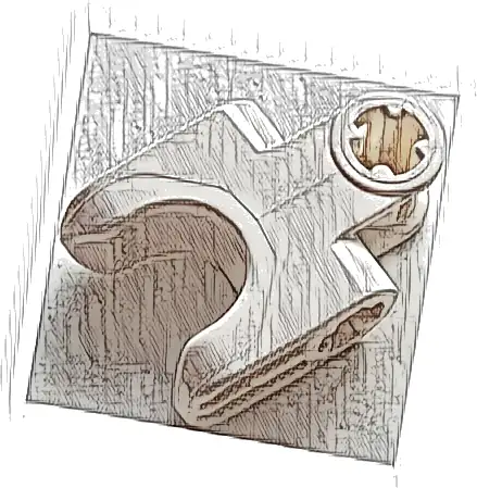 Technic, Axle Connector 2 x 3 with Ball Joint Socket - Closed Sides, Straight Forks with Closed Axle Holes