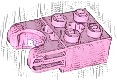 Technic, Brick Modified 2 x 2 with Ball Socket and Axle Hole - Straight Forks with Round Ends and Closed Sides
