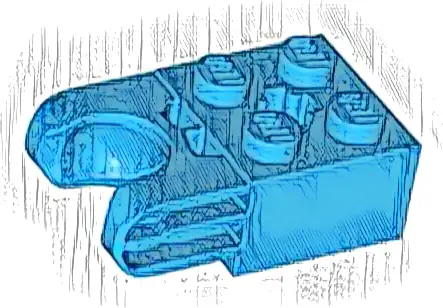 Technic, Brick Modified 2 x 2 with Ball Socket and Axle Hole - Straight Forks with Round Ends and Closed Sides