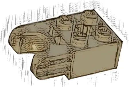 Technic, Brick Modified 2 x 2 with Ball Socket and Axle Hole - Straight Forks with Round Ends and Closed Sides