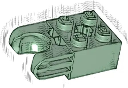 Technic, Brick Modified 2 x 2 with Ball Socket and Axle Hole - Straight Forks with Round Ends and Closed Sides
