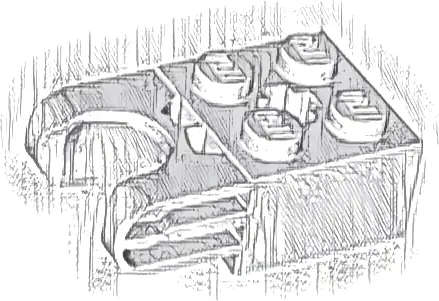 Technic, Brick Modified 2 x 2 with Ball Socket and Axle Hole - Straight Forks with Round Ends and Closed Sides