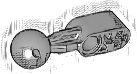 Technic, Liftarm, Modified Ball Joint Straight 1 x 2 with 6 Holes in Ball