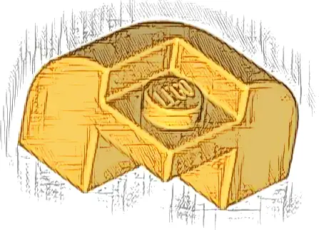 Slope, Curved 2 x 2 x 1 1/3 Corner Round with Recessed Stud