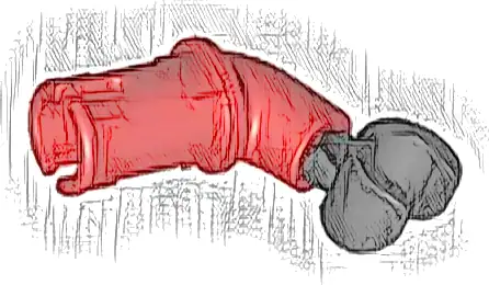 Arm with Technic Pin with Black Hand