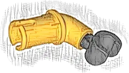 Arm with Technic Pin with Black Hand