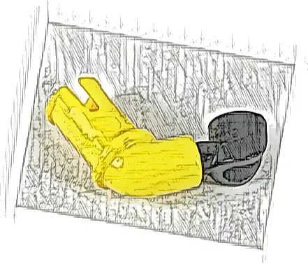 Arm with Technic Pin with Black Hand