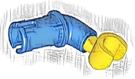 Arm with Technic Pin with Yellow Hand