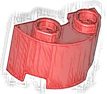 Cylinder Half 1 x 2 x 1