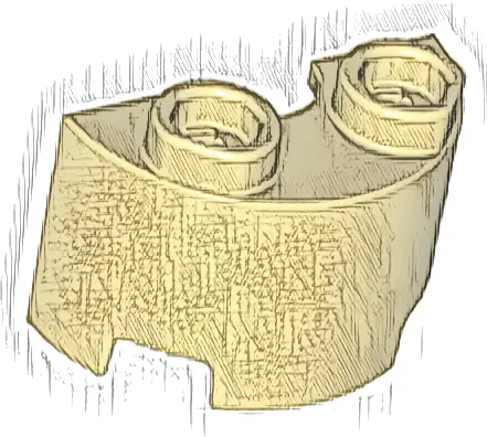 Cylinder Half 1 x 2 x 1