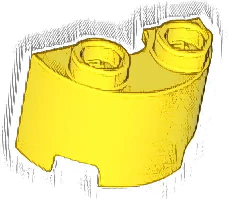 Cylinder Half 1 x 2 x 1