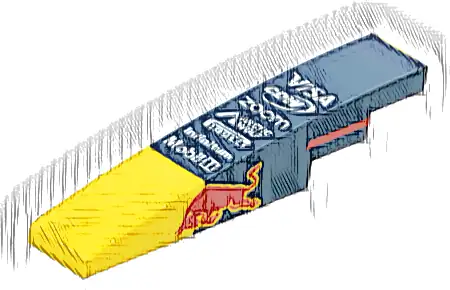 Slope, Curved 6 x 1 with White 'VISA', 'CDW', 'zoom', 'ARCTIC WOLF', 'PIRELLI', 'Infinitum' and 'Mobil' Logos on Dark Blue Background, Red Bull and Stripe on Both Sides Pattern