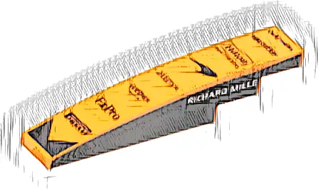 Slope, Curved 6 x 1 with 'Airwallex', 'HALOITSM', 'Hilton FOR THE STAY', McLaren, 'alteryx', 'webex by CISCO', 'FxPro' and 'PIRELLI' Logos, White 'RICHARD MILLE' on Black Background on Both Sides Patt