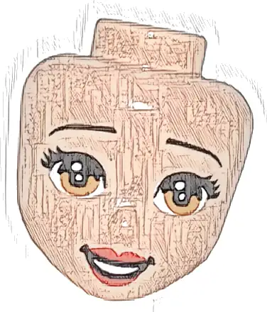 Mini Doll, Head Friends with Black Thin Straight Eyebrows, Medium Nougat Eyes, Full Red Lips and Open Mouth Pattern (Snow White)