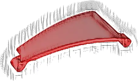 Technic, Panel Curved #51 5 x 13 Tapered Right