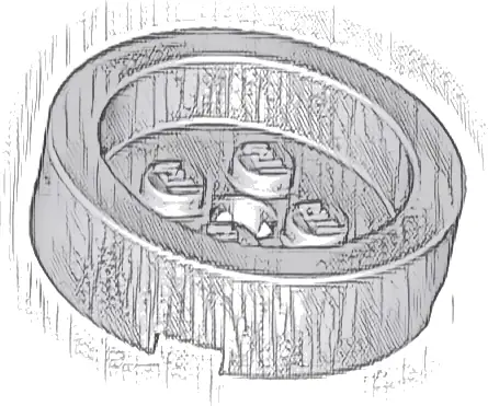 Brick, Round 4 x 4 with Recessed Center and Hole