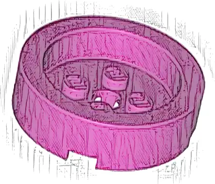 Brick, Round 4 x 4 with Recessed Center and Hole