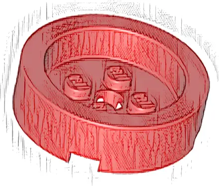 Brick, Round 4 x 4 with Recessed Center and Hole