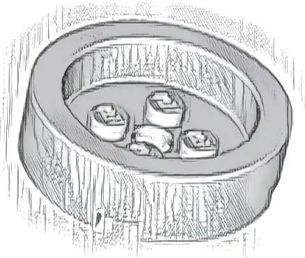 Brick, Round 4 x 4 with Recessed Center and Hole