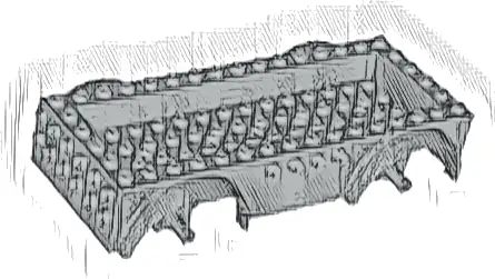 Vehicle, Base 8 x 16 x 2 1/2 with Mudguards, 4 x 14 Recessed Center with 5 Holes, and Dark Bluish Gray Wheels Holders