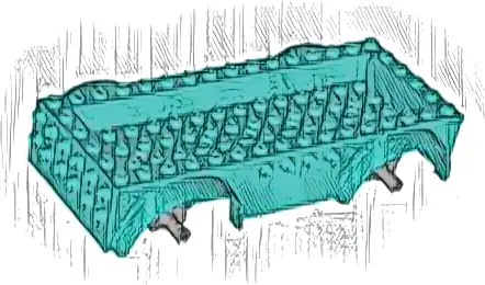 Vehicle, Base 8 x 16 x 2 1/2 with Mudguards, 4 x 14 Recessed Center with 5 Holes, and Dark Bluish Gray Wheels Holders