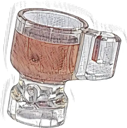 Minifigure, Utensil Stein / Cup with Molded Reddish Brown Drink Pattern