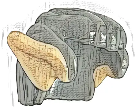 Minifigure, Hair Short, Swept Back with Molded Light Nougat Elf / Goblin / Orc Ears Pattern