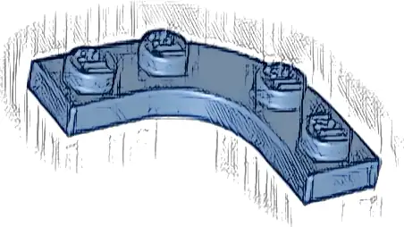 Plate, Round Corner 3 x 3 with 2 x 2 Curved Cutout